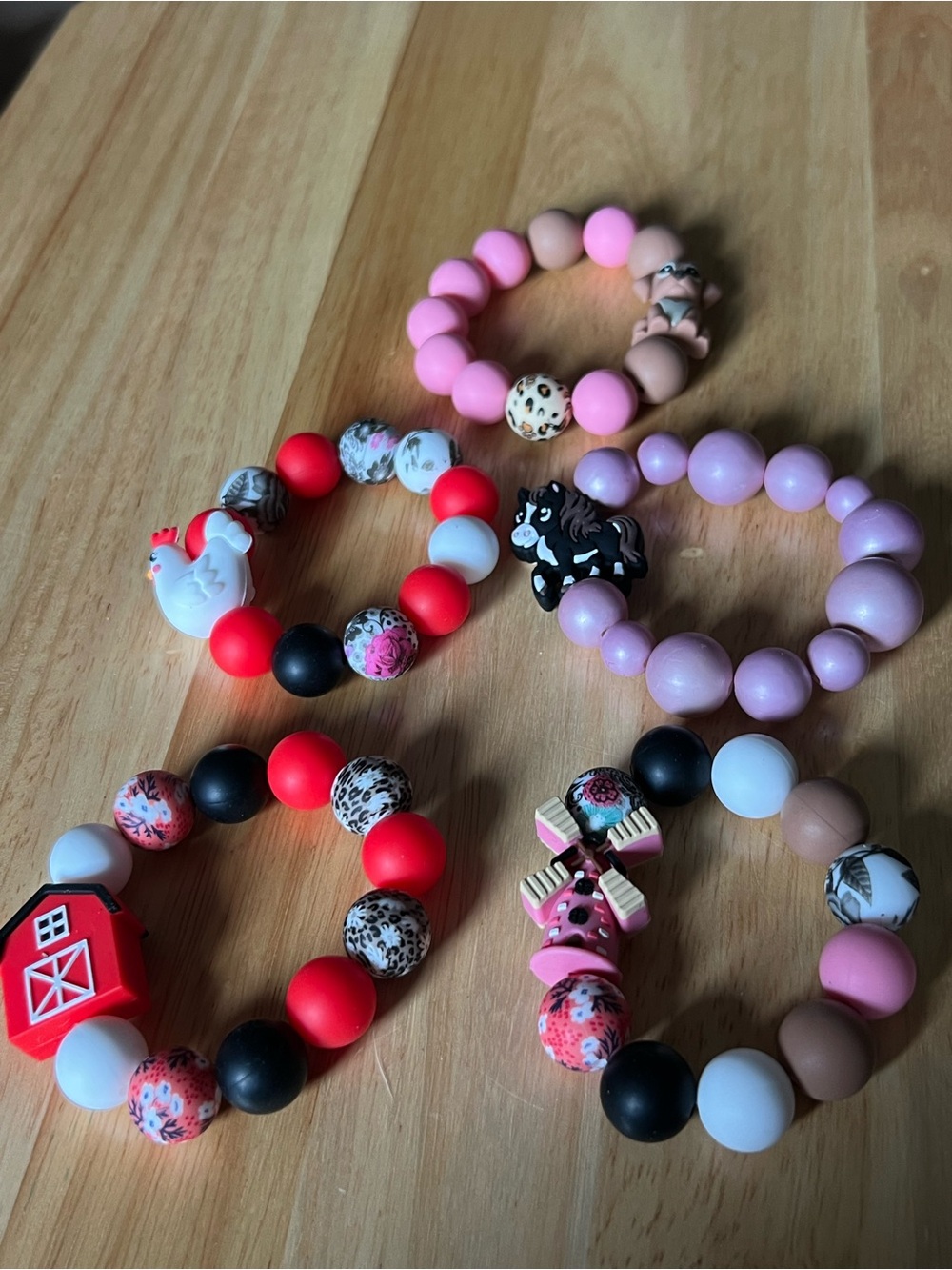 B155 homemade set of 5 stretchy bracelets